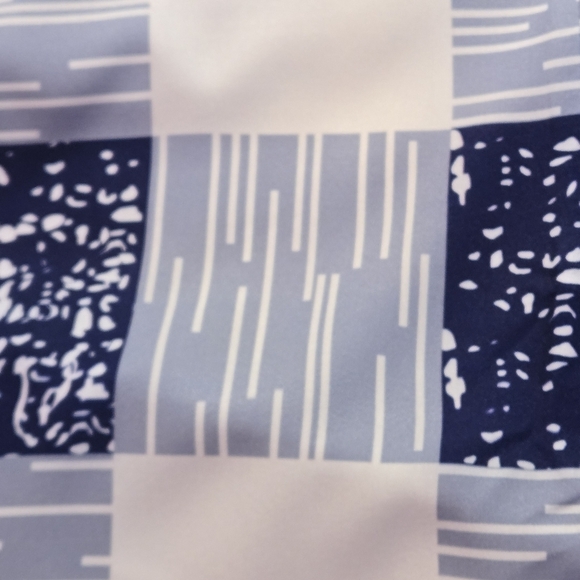 Navy & White Checkered Henley Style Button Up Print Tunic 3/4 Sleeve Women’s 3XL - Picture 6 of 10